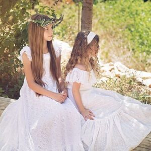 שמלת שושבינה ווי בגב כותנה